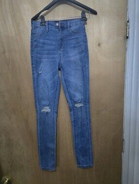 Fashion Nova Blue Skinny Distressed Jeans